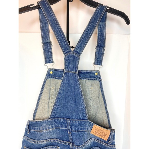 Levi’s Shortall Size 16 Reg Overall Jeans Shorts girls - Picture 10 of 16